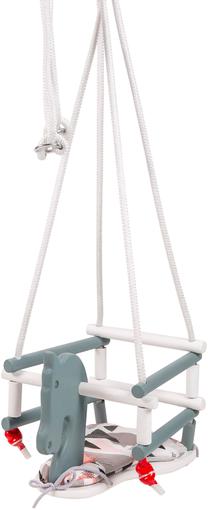 Pakabinamos sūpynės - kėdutė 4IQ Swings, 40 cm, 130 cm, balta sp./pilka sp.