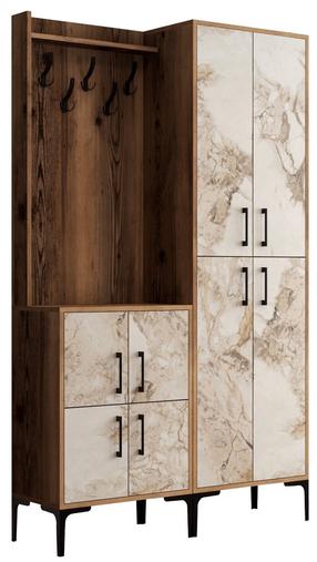 Esiku mööblikomplekt Kalune Design Berlin BA, sise, valge v./pähklipuu v./beež v.