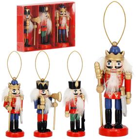 Kalėdinė dekoracija, "Spragtukas" Springos Nutcracker CA1109, 3.5 cm, įvairių spalvų, 3 vnt.