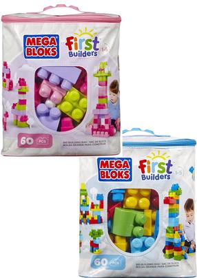 Конструктор Mattel Mega Bloks Big Building Bag CYP67, 60 шт., (цвет/дизайн выбирается случайным образом)