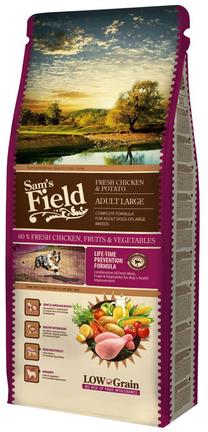 Sausas šunų maistas Sam's Field Adult Large Chicken and Potato, vištiena, 13 kg