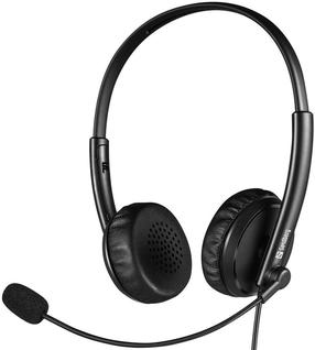 Vadu austiņas Sandberg 2in1 Office Headset 126-21, melna krās.