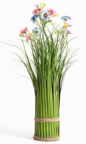 Mākslīgo ziedu pušķis Homla Venny, zila krās./zaļa krās./rozā krās., 35 cm
