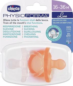 Luttide komplekt Chicco Physio Forma Luxe, 16 kuud., läbipaistev v./oranž v.