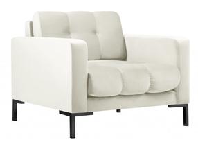 Krėslas Micadoni Home Mamaia Velvet, juoda sp./kreminė sp., 87 cm x 92 cm x 78 cm