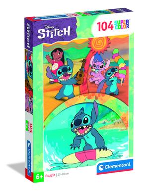 Dėlionė Clementoni Super Color Disney Stitch 25042, 38 cm x 27 cm, 104 vnt.