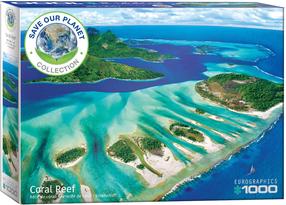 Пазл Eurographics Save Our Planet Coral Reef, 67.6 см x 48.9 см, 1000 шт., синий цв./зеленый цв.