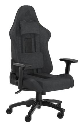 Žaidimų kėdė Corsair TC100 Relaxed Fabric, 65.5 x 84 x 1 cm, juoda sp./pilka sp.