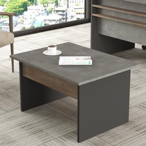 Kavos staliukas Kalune Design VS2, antracito sp./pilka sp./ruda sp., 80 cm x 60 cm x 46.3 cm