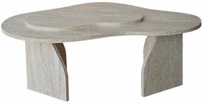 Kavos staliukas Kalune Design Melted, travertine sp., 65 cm x 105 cm x 35 cm