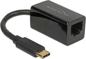 Adapteris Delock USB 3.1 Type-C Male to Gigabit LAN 10/100/1000 RJ-45, USB C male, 0.13 m, melna krās.