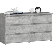 Komoda Akord Furniture Factory CL100 6SZ, pilka sp., 57 cm x 35 cm x 100 cm