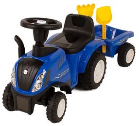 Торактор самокат, c аксессуарами BabyTrold New Holland, синий цв.