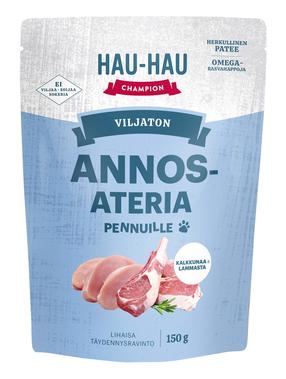 Šlapias šunų maistas Hau-Hau Champion Viljaton, ėriena/kalakutiena, 0.15 kg