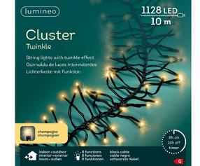 Lempučių girlianda Cluster Soft White, 10.5 m, geltona sp., 1128 LED