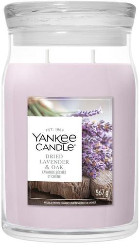 Свеча, ароматическая Yankee Candle Signature dried lavender & oak, 60 - 90 час, 567 г, фиолетовый цв.