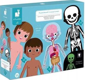 Puzle Janod Educational Puzzle Human Body, daudzkrāsaina, 225 gab.