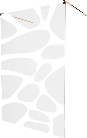 Dušas siena Mexen Kioto 800-100-002-60-97, 100 cm x 200 cm, balts krās./zeltrozā krās./rūdītais