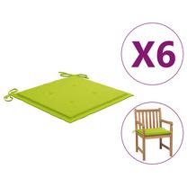 Kėdžių pagalvėlė VLX Garden Chair Cushions 314064, šviesiai žalia sp., 50 cm x 50 cm, 6 vnt.