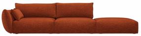 Sofa, dešinės pusės Cosmopolitan Design Matera Eden 10, brick red s., 110 x 264 cm x 85 cm