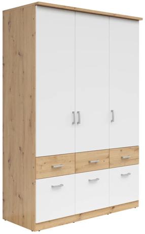Spinta Brando 3, balta sp./artisan oak sp., 58 cm x 136 cm x 199 cm
