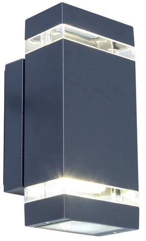 Sieninis lauko šviestuvas Lutec Focus, 8.3W, LED, IP44, tamsiai pilka sp., 11 cm x 23.5 cm