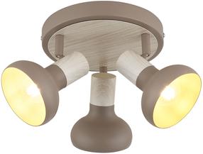 Светильник потолочный Candellux Lighting Puerto 98-49551, E14, 3 x 40 Вт, коричневый цв. / песочный цв.