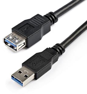 Кабель StarTech USB 3.0 Extension USB 3.0 A male, USB 3.0 A female, 2 м, черный цв.