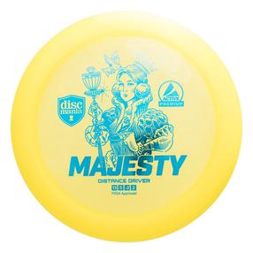 Disku golfa disks Discmania Distance Driver Majesty 13/5/-2/2 851DM952822, dzeltena krās.