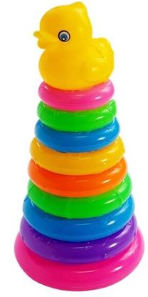 Edukacinis žaislas Pyramid Duck, 29 cm, įvairių spalvų, 10 vnt.