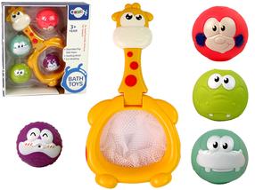Vannas rotaļlietu komplekts Lean Toys Mini Basketball Giraffe 13267, daudzkrāsaina