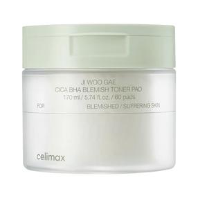 Sejas tīrīšanas spilventiņš. Celimax Ji Woo Gae Cica BHA Blemish Toner Pad, 170 ml, 60 gab.