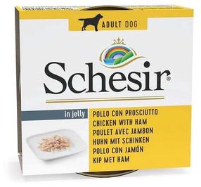 Šlapias šunų maistas Schesir, vištiena/kumpis, 0.15 kg