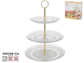 Tortinė Kitchen&GO Tartera, 25 cm x 36 cm, 25 cm, Ø 25 cm, Skaidri sp./Aukso sp.