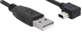 Adapteris Delock USB-A - miniUSB USB, USB 2.0 B-mini male, 0.5 m, melna krās.
