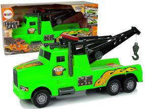  Игрушечный автомобиль с краном Lean Toys Recovery Vehicle 9850, 1:10, зеленый цв.