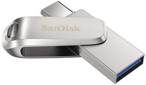 USB atmintinė SanDisk Ultra Dual Drive Luxe, sidabro sp., 512 GB