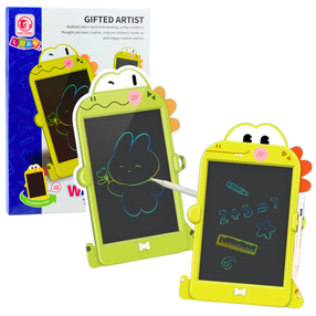 Piešimo lenta su LCD ekranu, dinozauras Lean Toys Gifted Artist, 27.5 cm, žalia sp.