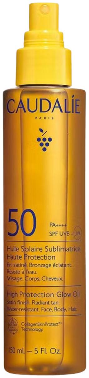 Izsmidzināms līdzeklis iedeguma kopšanai ķermenim/sejai/matiem Caudalie Vinosun Protect Glow Oil SPF50+, 150 ml