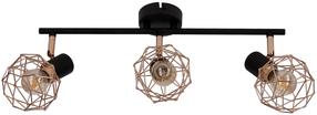 Šviestuvas lubų Candellux Lighting Acrobat, E14, 3 x 40 W, vario sp. / juoda sp., 11 x 11 cm