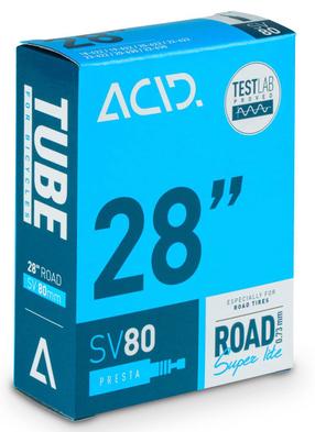 Velosipēdu riepu kamera ACID Road Super Lite TUBE211, gumija, melna krās., 28"