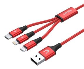 Įkrovimo laidas Unitek, Micro USB/Apple Lightning, 120 cm, juoda sp.