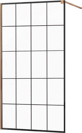 Dušo sienelė Mexen Kioto 800-130-101-60-77, 130 cm x 200 cm, juoda sp./rausvojo aukso sp./grūdintas