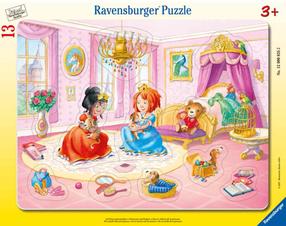 Dėlionė Ravensburger Princesses and Puppies Where to Put It?, 37 cm x 27 cm, 13 vnt.