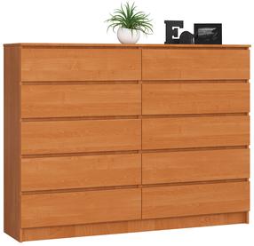 Komoda Akord K160, ruda sp., 121 cm x 160 cm x 40 cm
