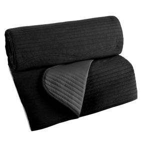 Gultas pārklājs Velvet2 NOO-02, melna krās., 220 cm x 240 cm