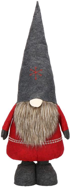 Kalėdinė dekoracija, "Nykštukas" Springos Gnome CA0669, 95 cm, raudona sp./pilka sp.