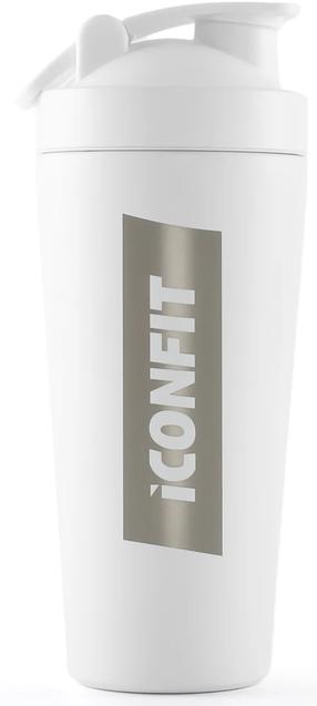 Kokteilių plaktuvas - gertuvė sportui ICONFIT, balta sp., nerūdijantysis plienas, 0.8 l