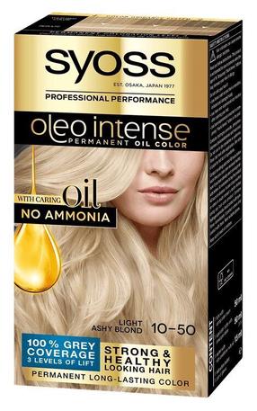 Plaukų dažai Syoss Oleo Intense, 10.50 light ashy blond sp., 10.50 Light Ashy Blond, 115 ml