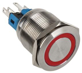 LED apšvietimo jungiklis DimasTech, sidabro/raudona